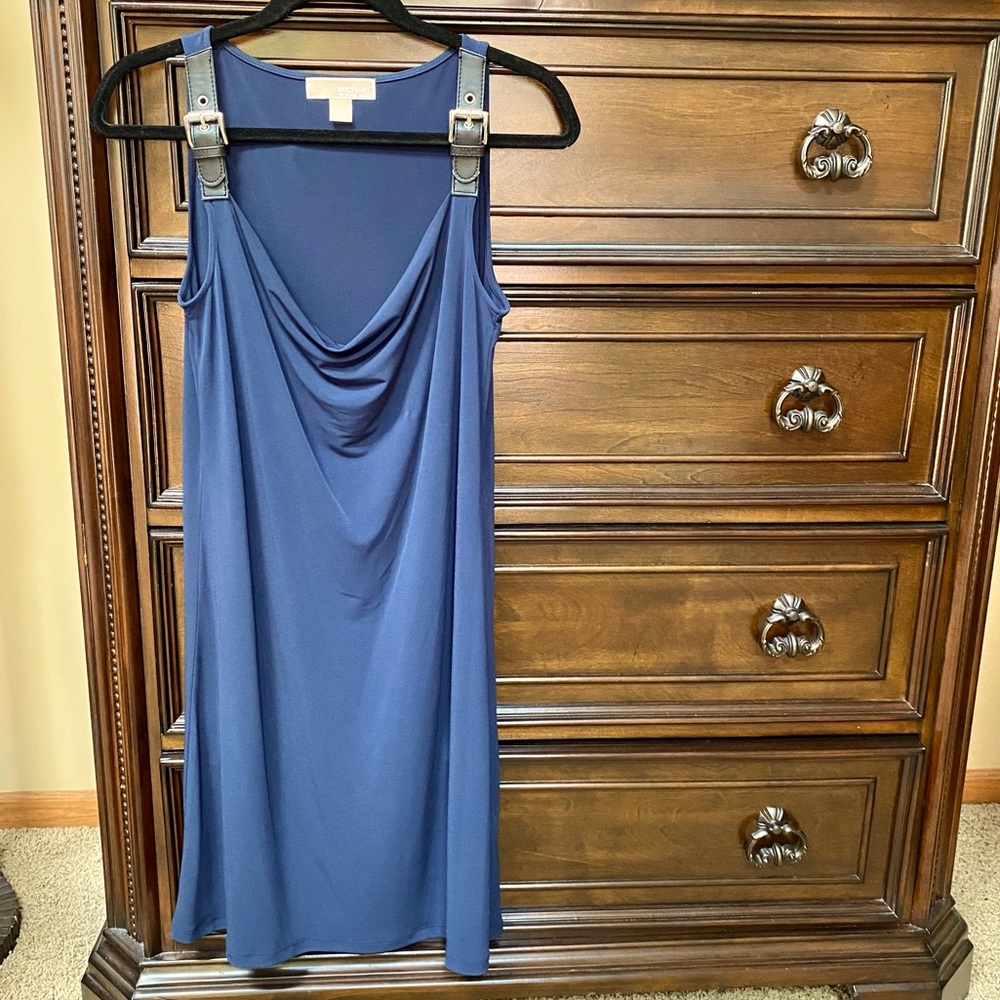 Michael Kors Buckle Cowl Neck Mini Dress | M